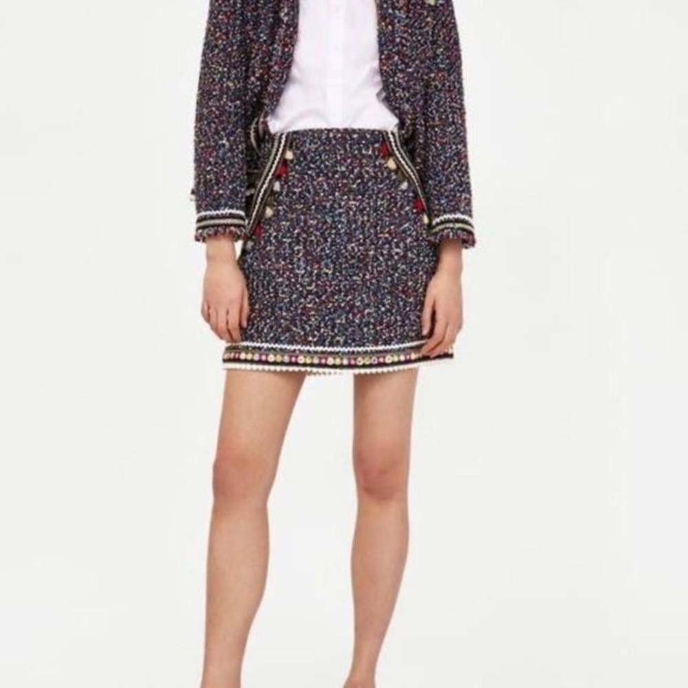 2. Zara | Jacquard Tassel A-Line Mini Skirt